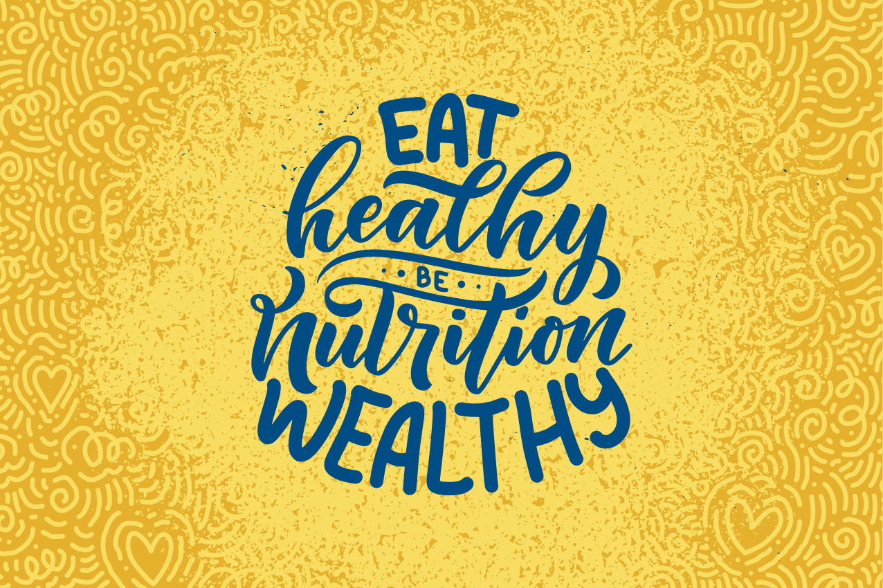 Placemat with quote healthy eating abundance - TenStickers
