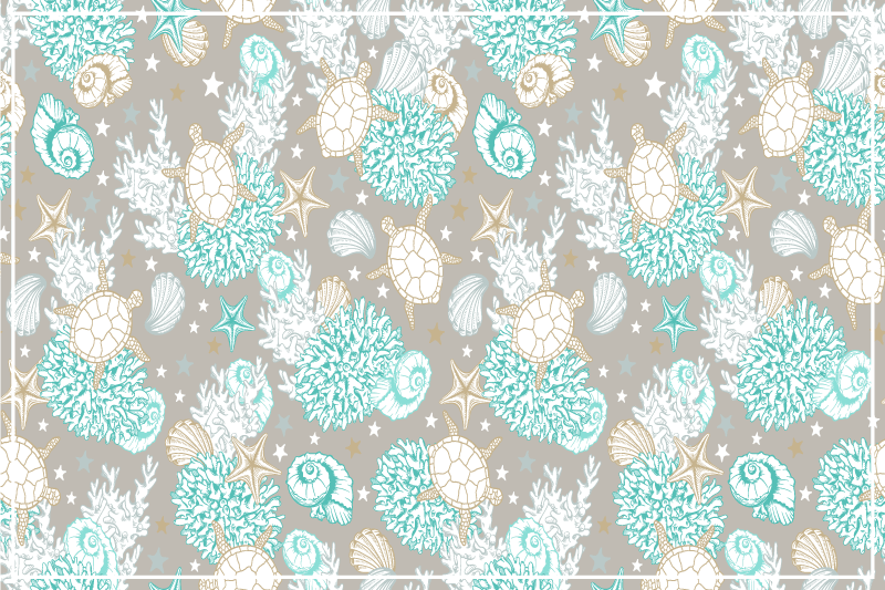 Original placemats with shell pattern design - TenStickers