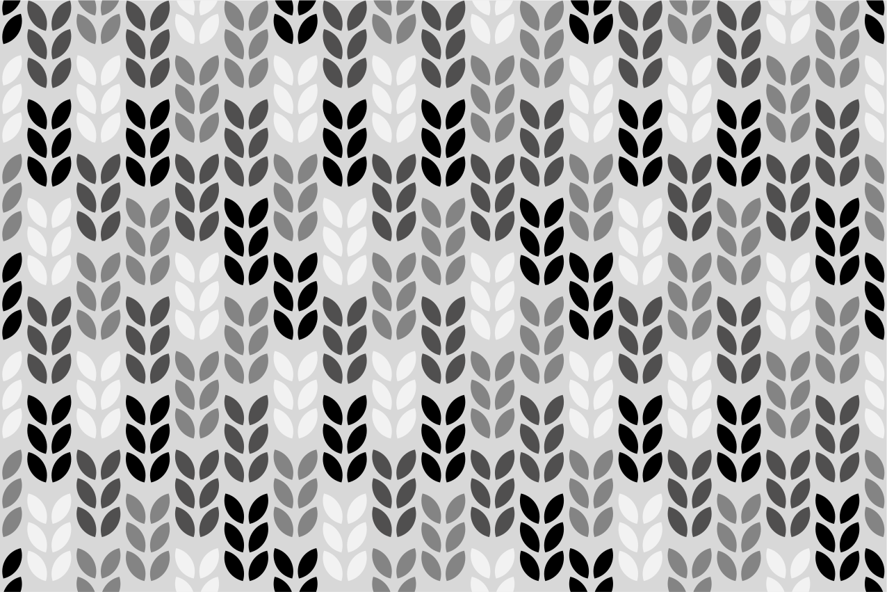 Grey and black leaves elegant placemats - TenStickers