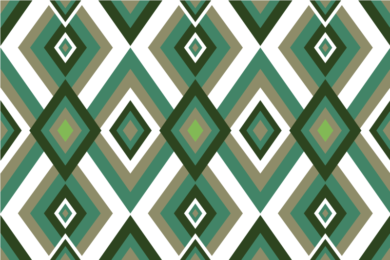 Green 70's rhombuses original placemats - TenStickers