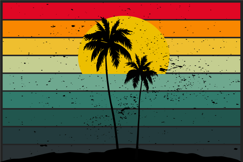 Original placemats tropical sunset landscape - TenStickers