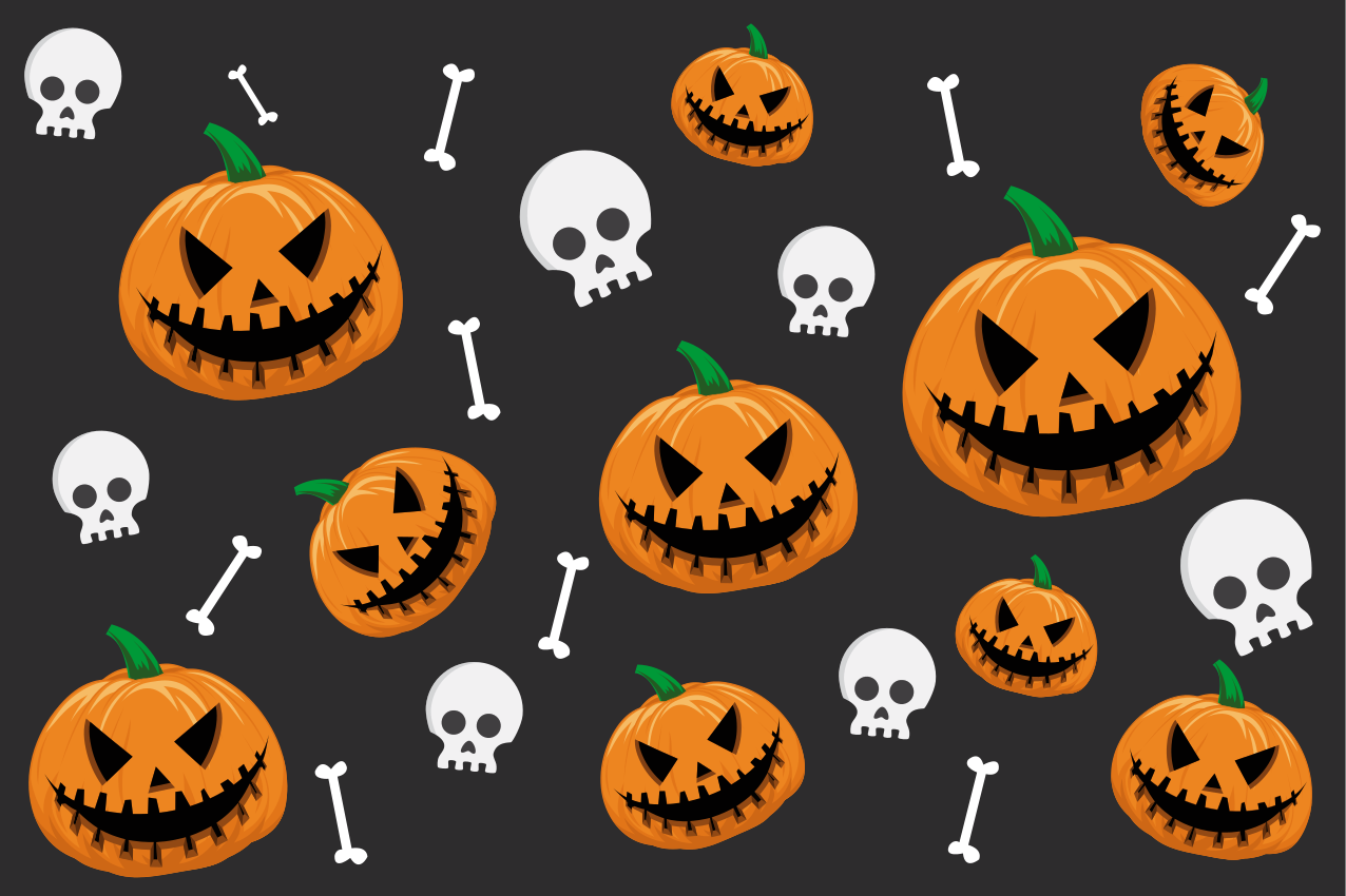 Pumpkins and bones Halloween placemats - TenStickers