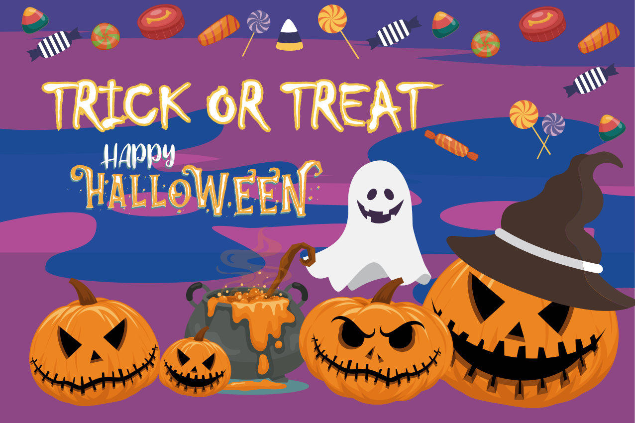 Halloween placemat trick or treat table - TenStickers