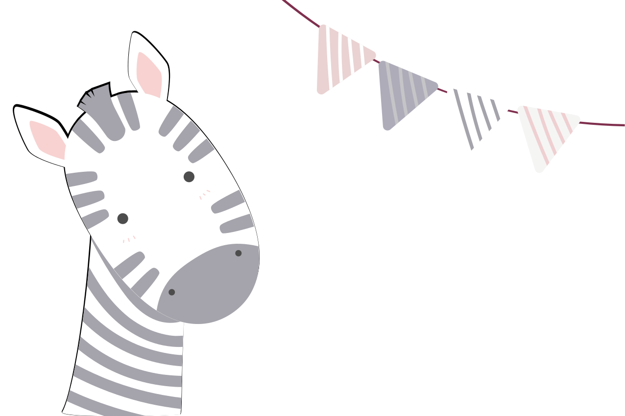 Children placemats zebra head design - TenStickers