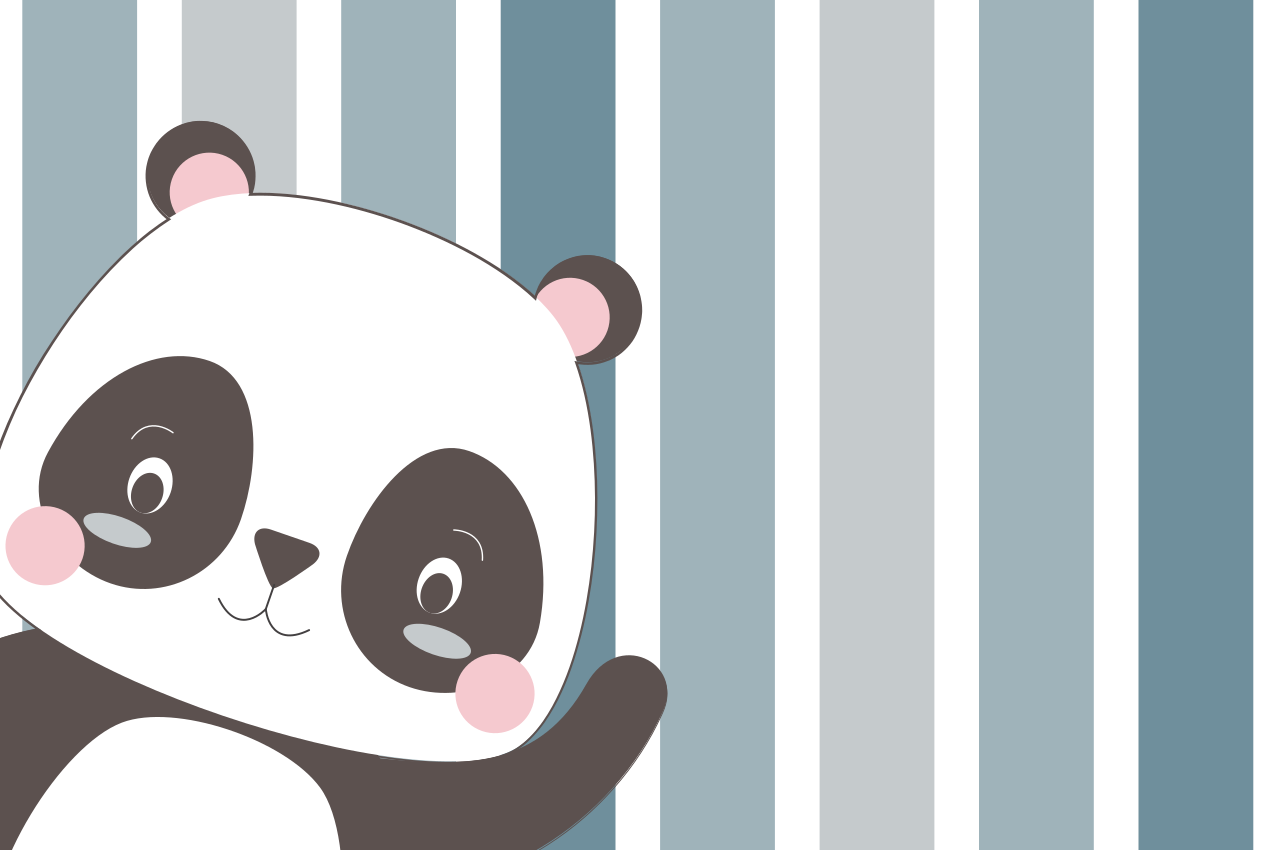 Children placemats panda character design - TenStickers