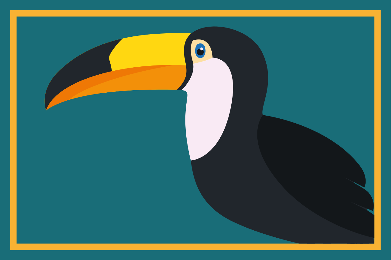 Original placemats stylized toucan head design - TenStickers