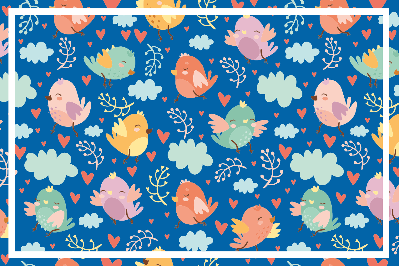 Children placemats with colorful bird patterns - TenStickers