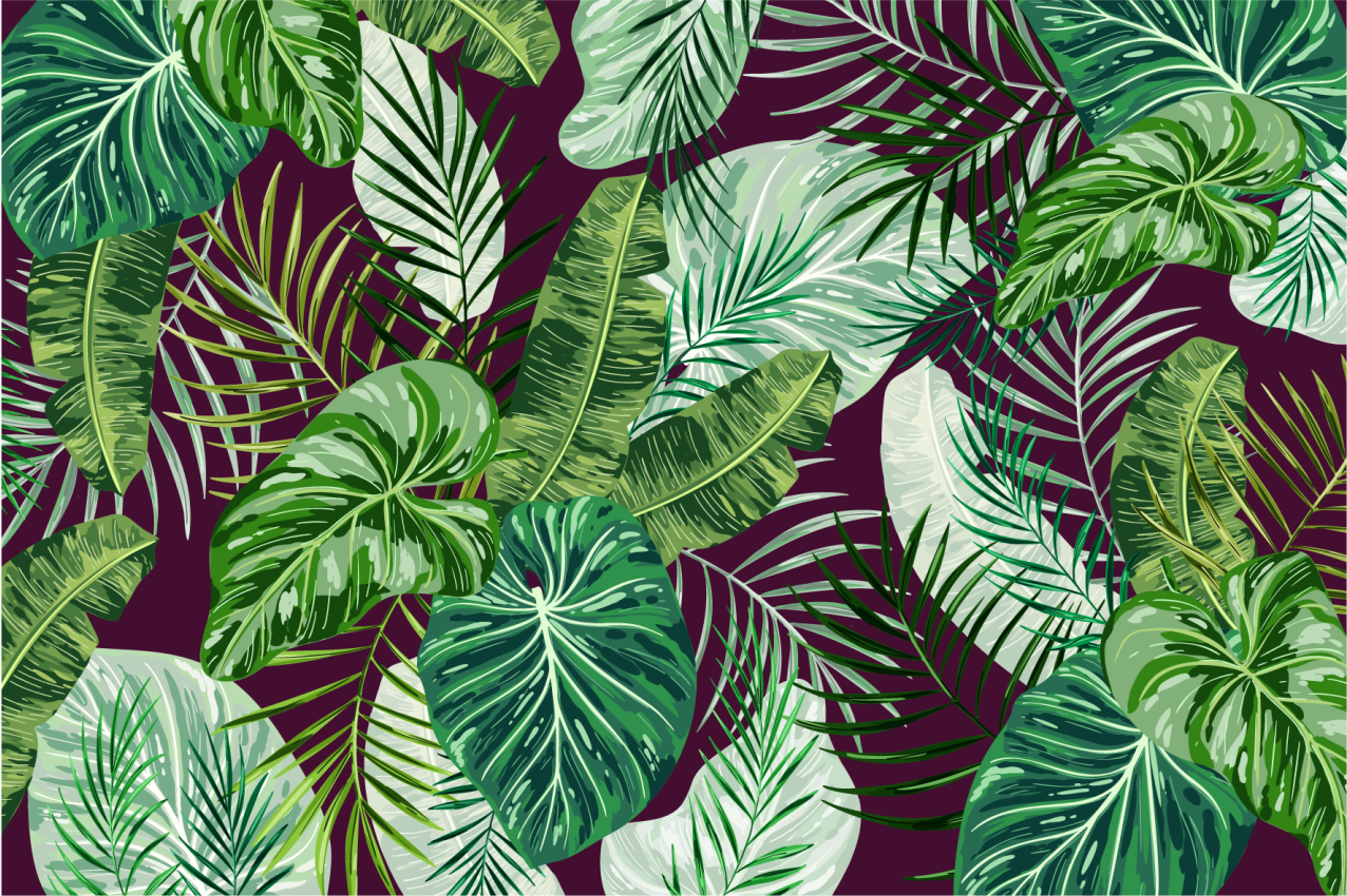Tropical leaf arrangement placemat - TenStickers