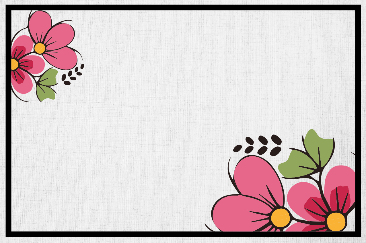 Pink cartoon flowers original placemats - TenStickers