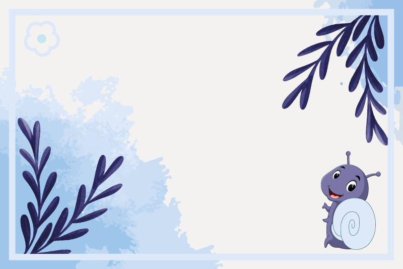 Children placemats snail character with leaves - TenStickers