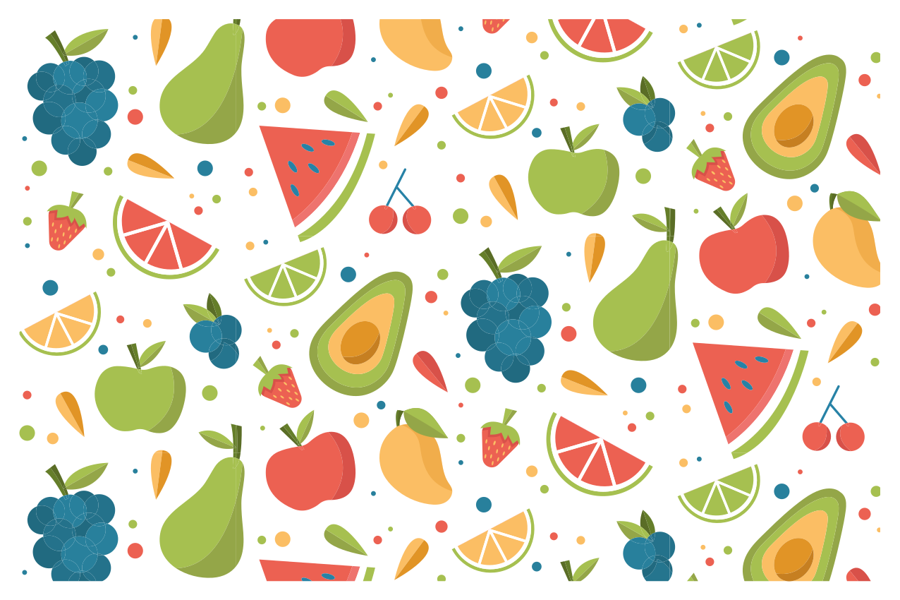 Cartoon fruit pattern original placemats - TenStickers