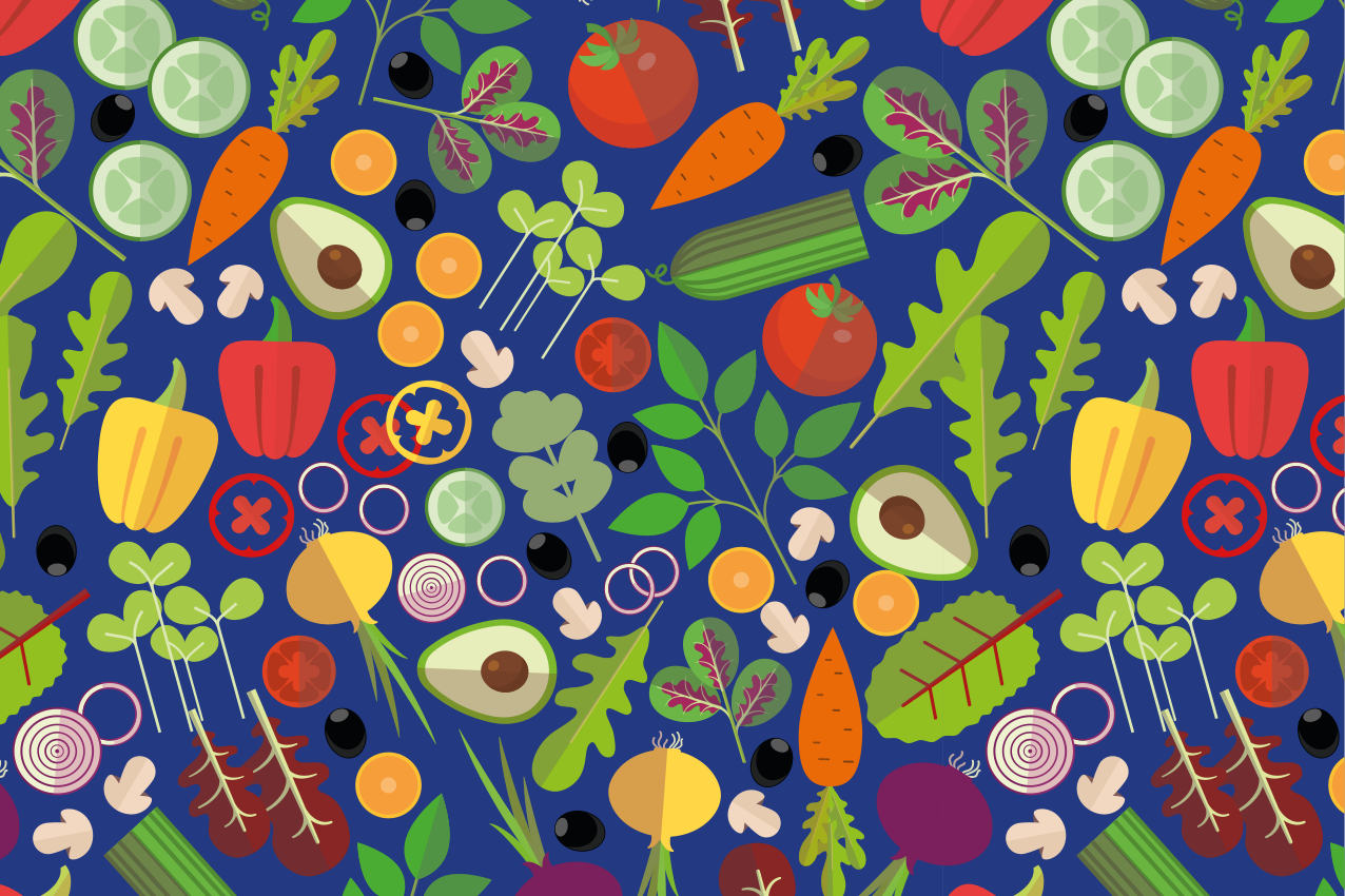 Original placemats vibrant vegetable design - TenStickers