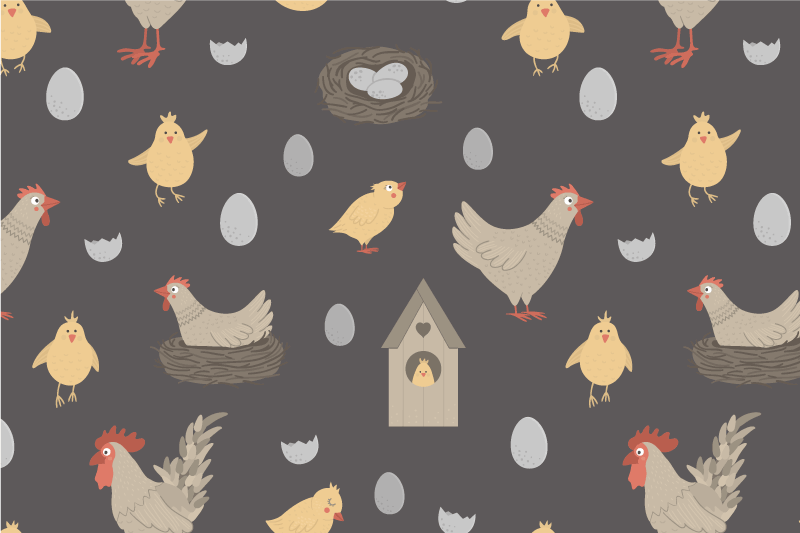 Children placemats charming farmyard fowl - TenStickers