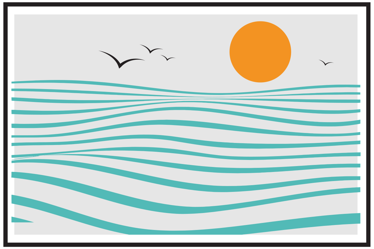 Modern placemats stylish waves design - TenStickers