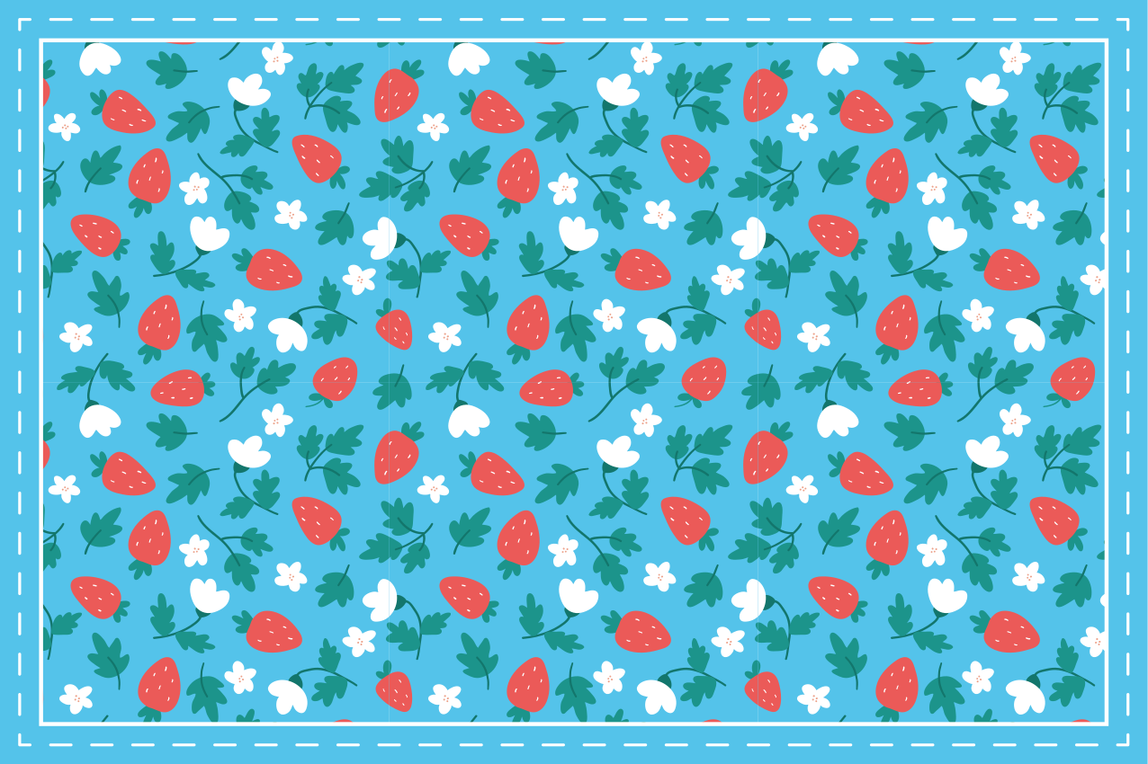 Original placemats strawberry floral design - TenStickers