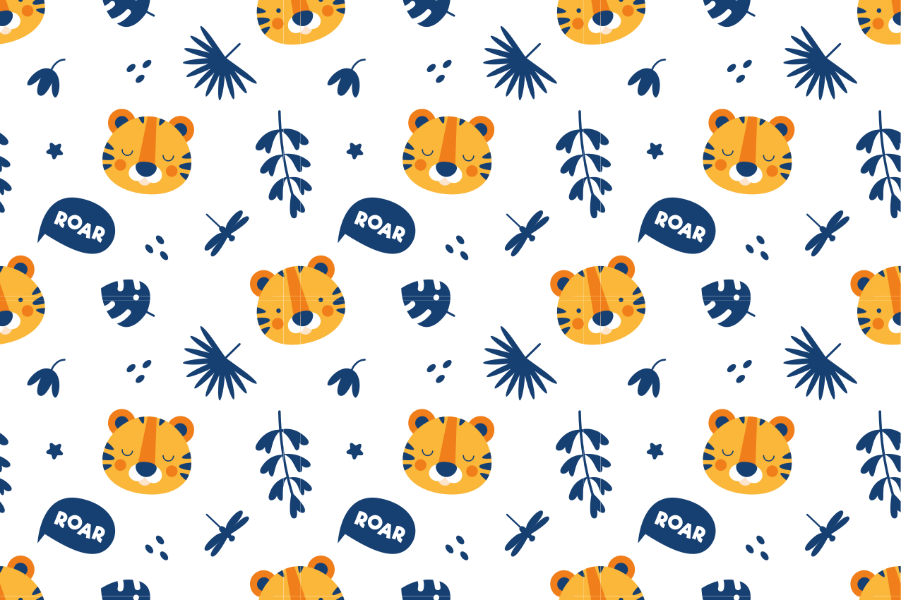 Children placemats tiger face design - TenStickers