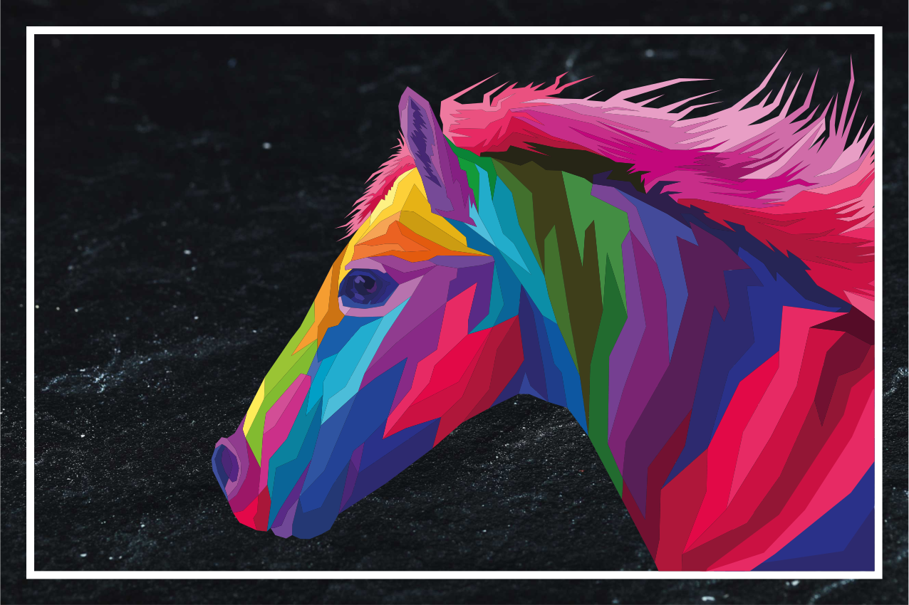 Abstract colourful horse vinyl placemats - TenStickers