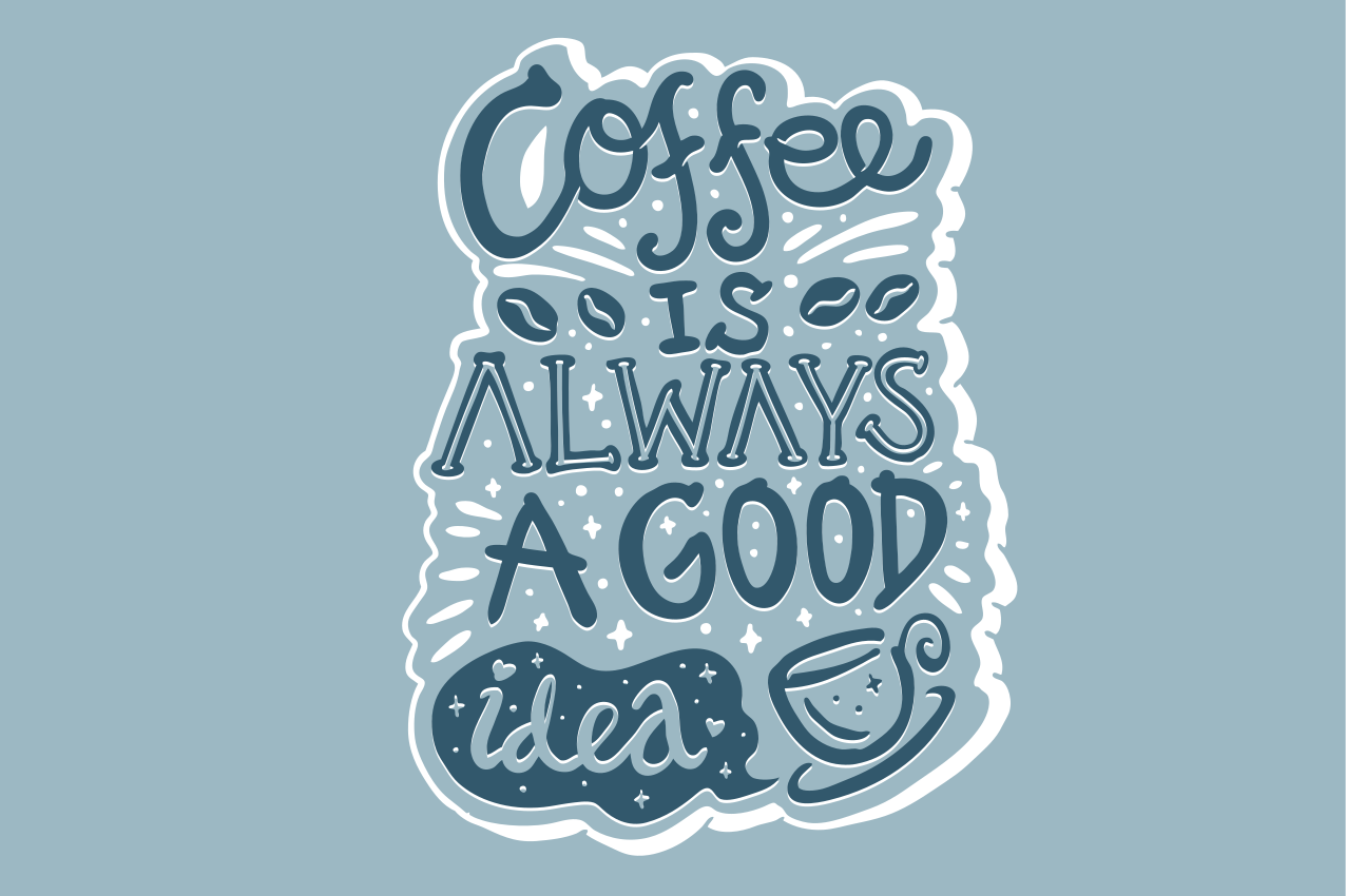 Placemat with quote coffee sparks creativity - TenStickers