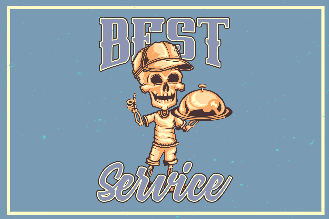 Original placemats skeleton waiter service - TenStickers