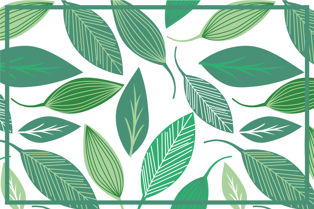Green leaves pattern original placemats - TenStickers