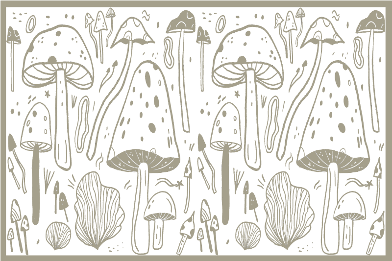 Original placemats mushroom nature design - TenStickers
