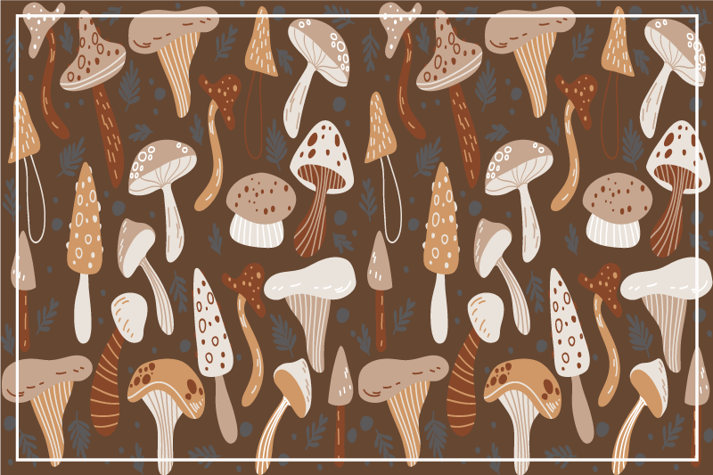 Original placemats with mushroom pattern design - TenStickers
