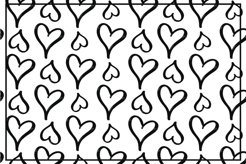 Children placemats hearts pattern playful - TenStickers