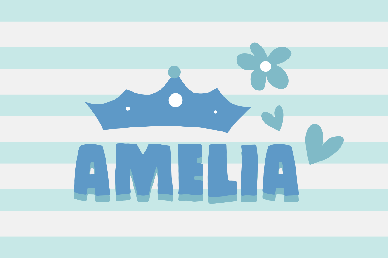 Children placemats crown and name - TenStickers