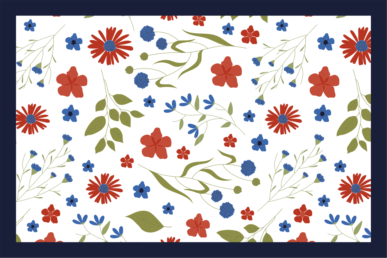 Children placemats floral pattern delight - TenStickers