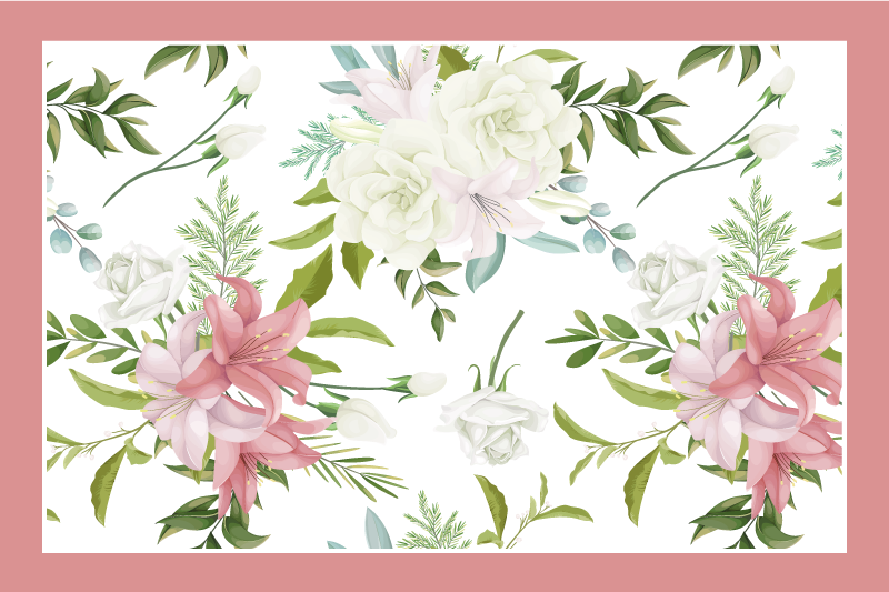 Original placemats floral design centerpiece - TenStickers