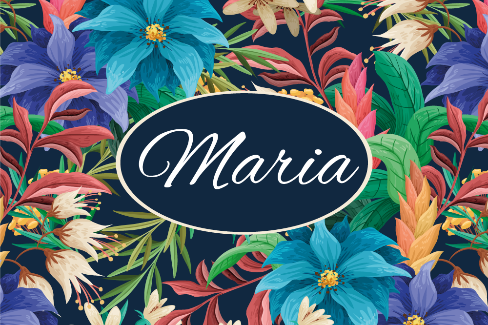 Personalisable placemats floral personalized platter - TenStickers