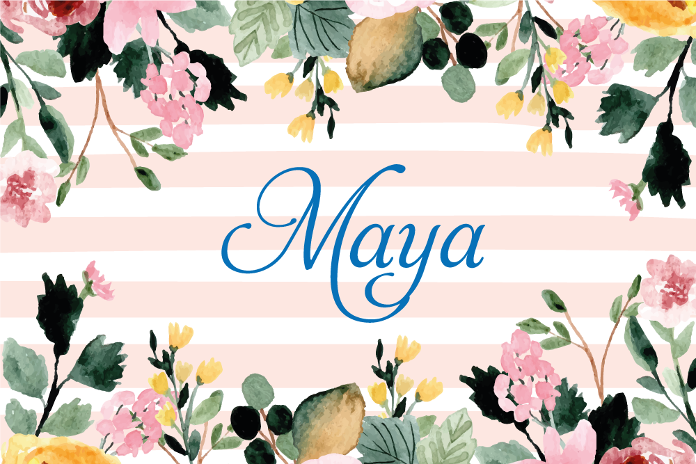 Personalisable placemats floral custom name - TenStickers