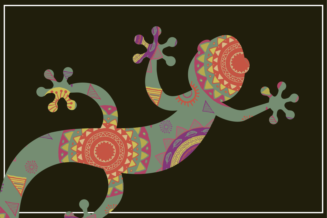 Original placemats with colorful lizard design - TenStickers