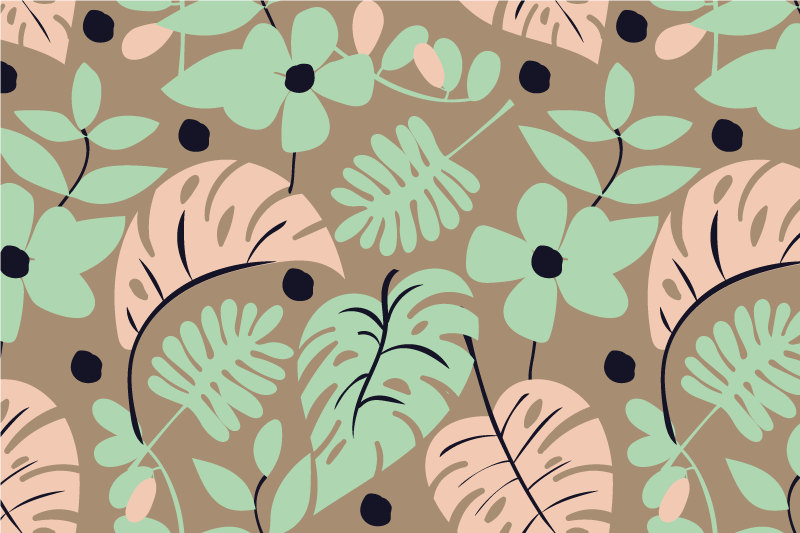 Modern placemats with floral design background - TenStickers