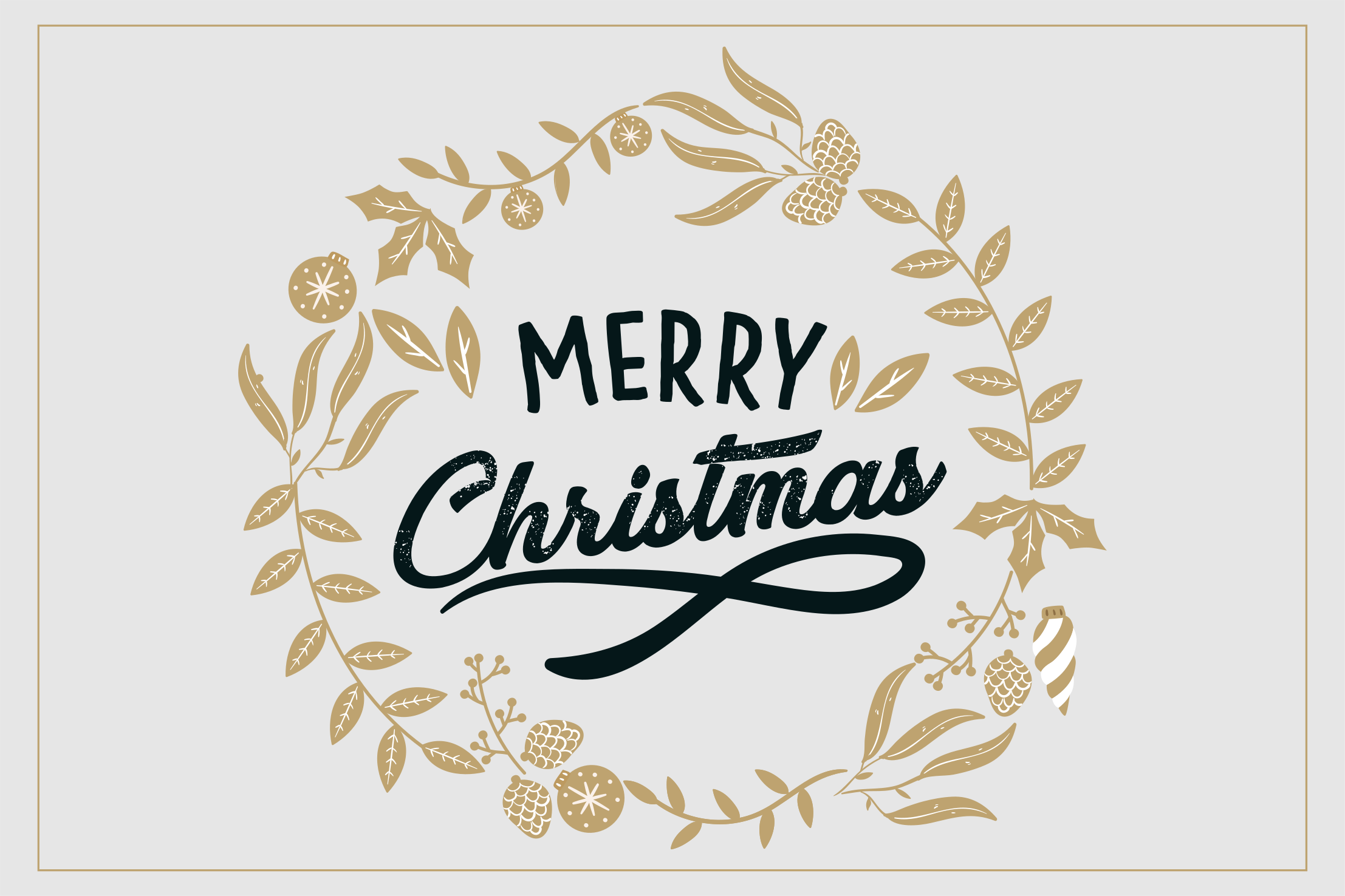 Christmas placemats merry christmas wreath - TenStickers