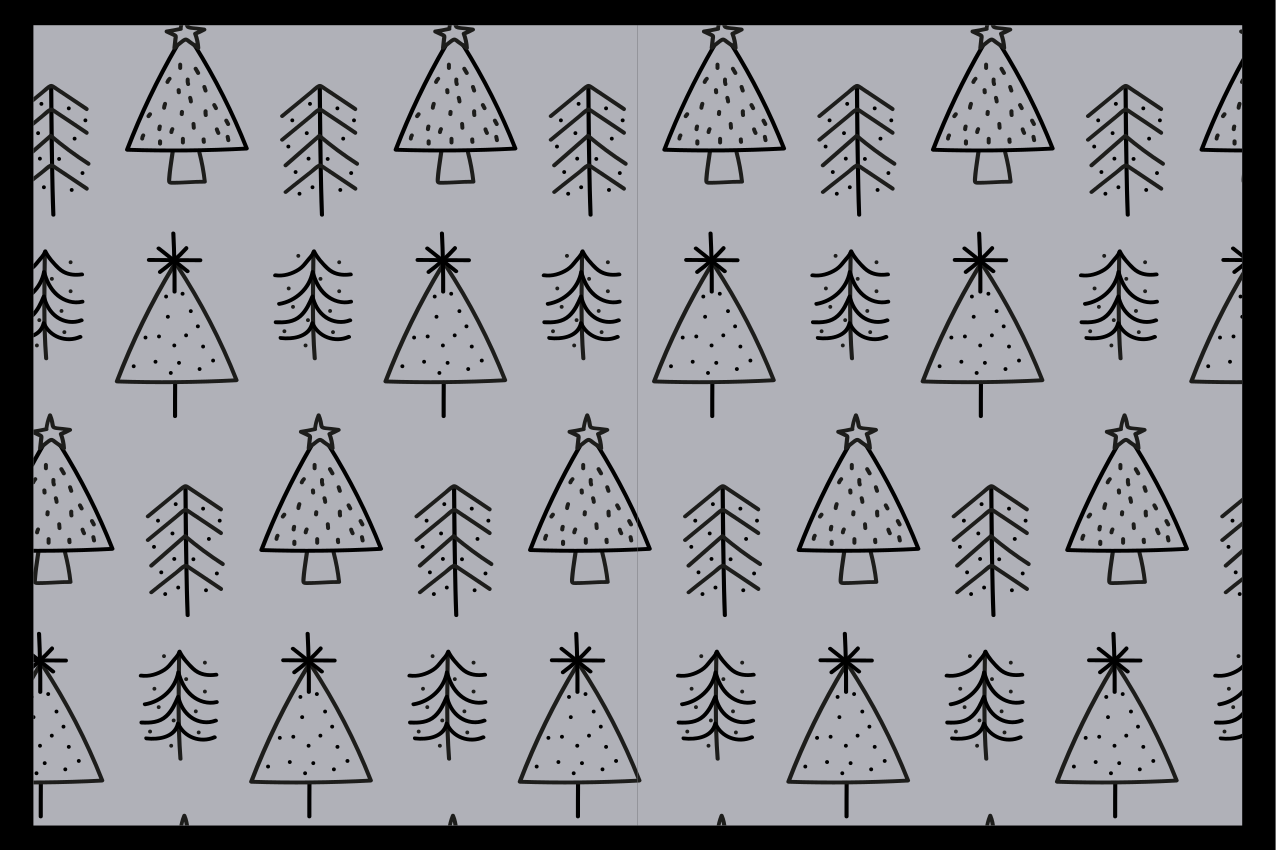 Christmas placemats with stylized christmas trees - TenStickers