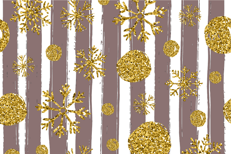 Christmas placemats festive gold snowflakes - TenStickers