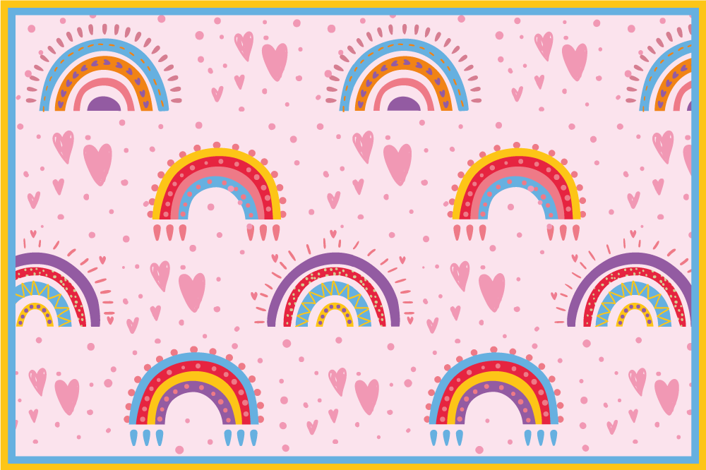 Children placemats with colorful rainbow designs - TenStickers
