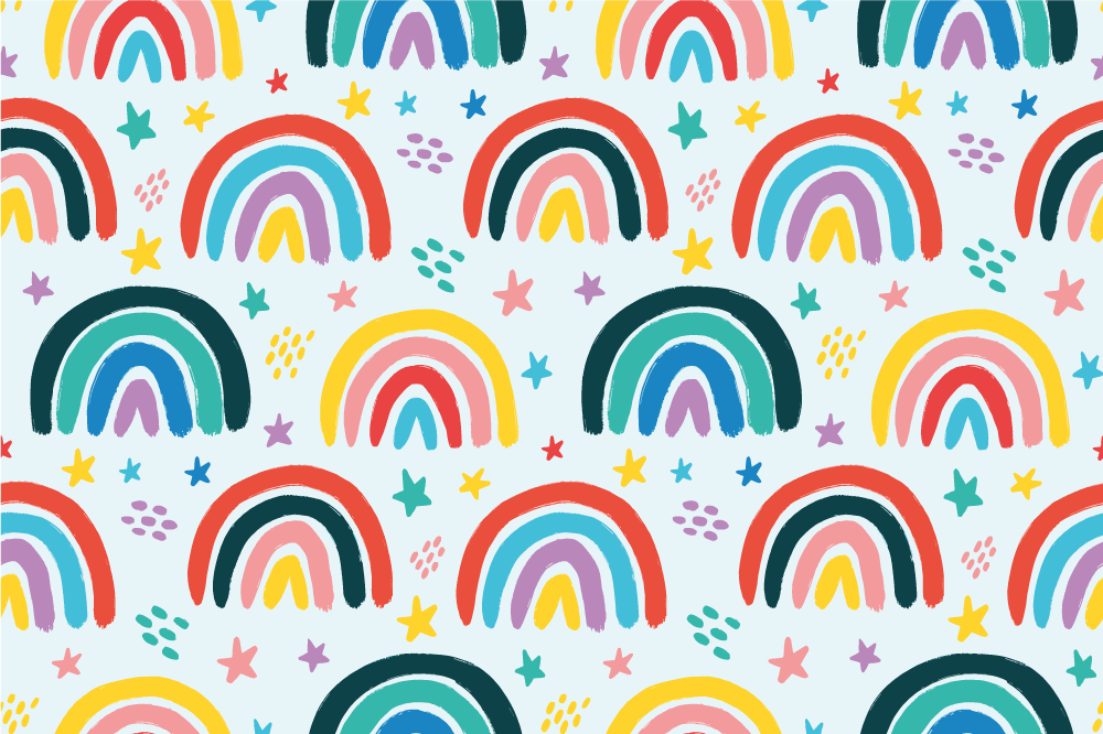 Children placemats lively rainbow design - TenStickers