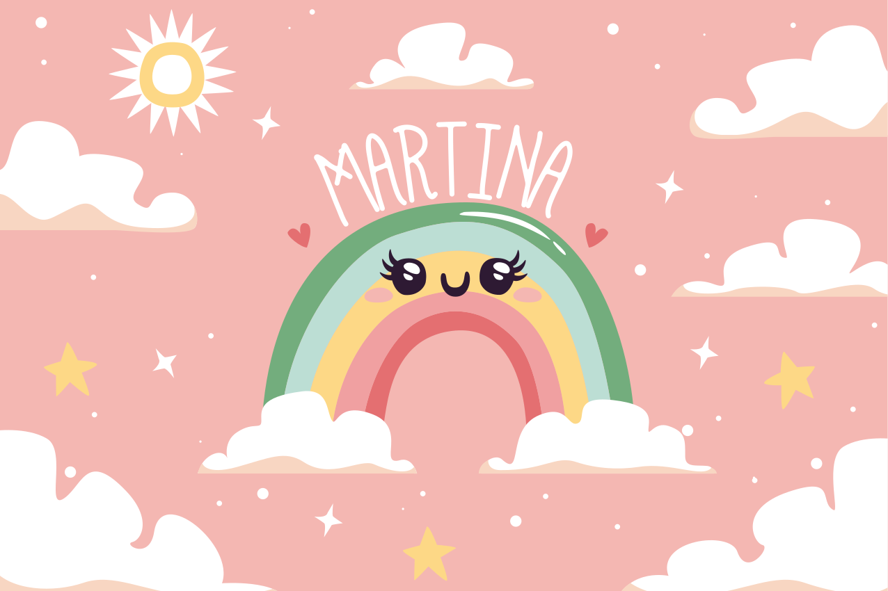 Children placemats cheerful rainbow scene - TenStickers