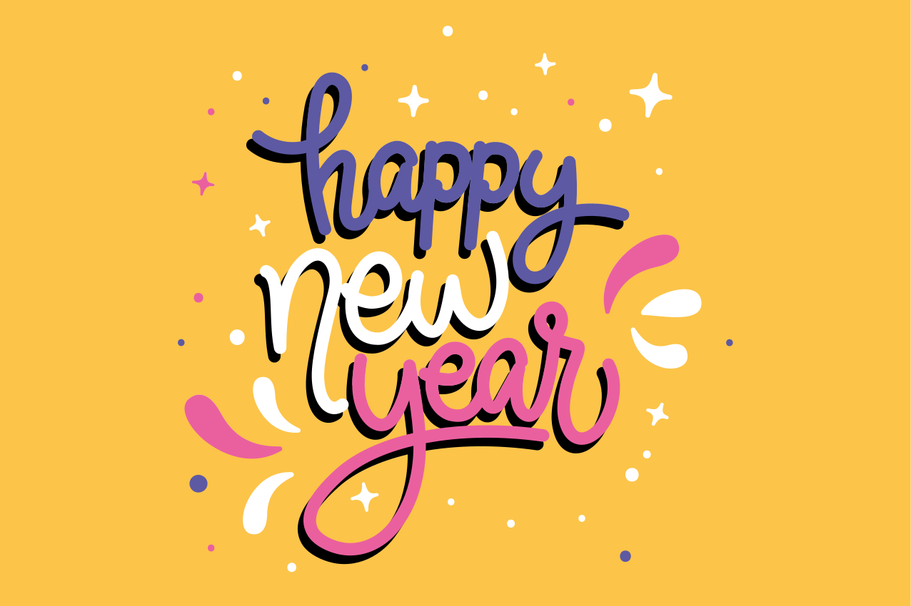 Christmas placemats with new year typography - TenStickers