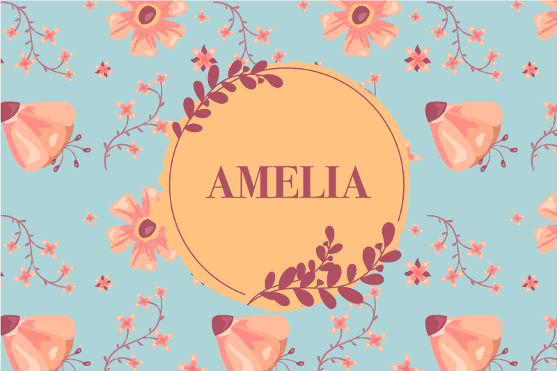 Personalizable placemats botanical personalized name - TenStickers