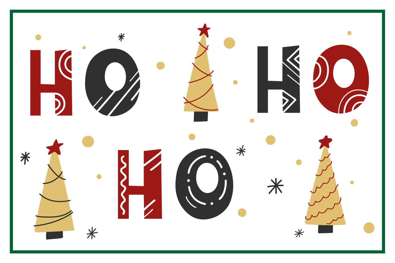 Ho ho ho christmas text design placemats - TenStickers