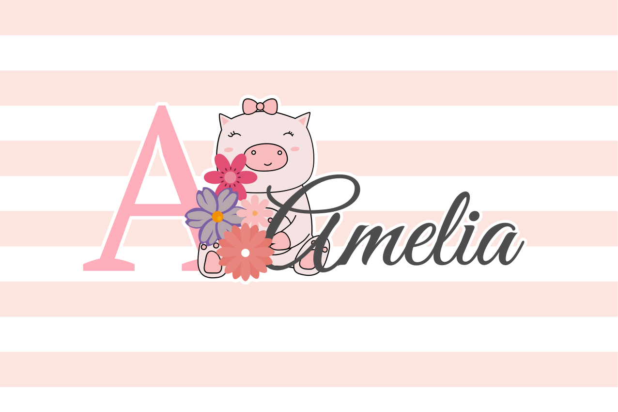 Children placemats cute piggy design - TenStickers