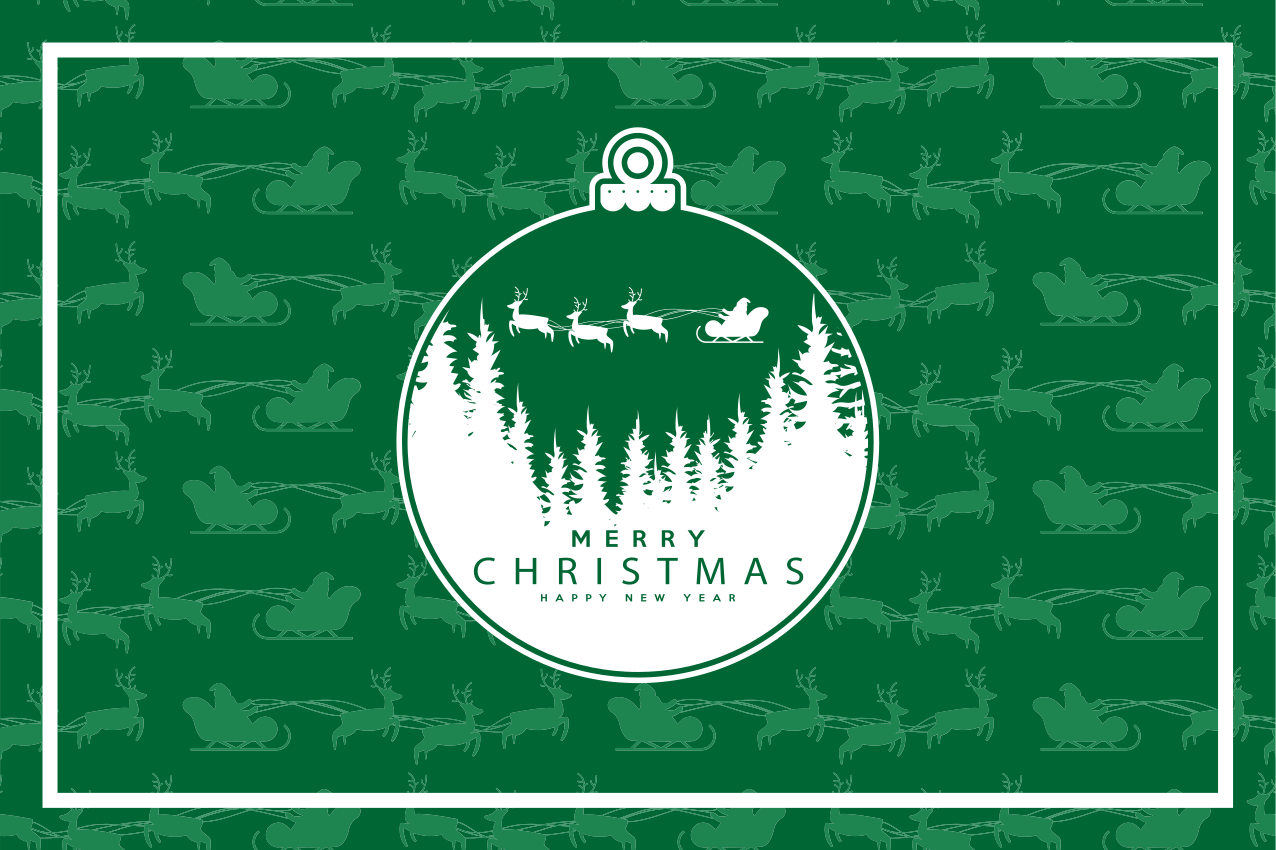 Christmas placemats christmas ornament scene - TenStickers