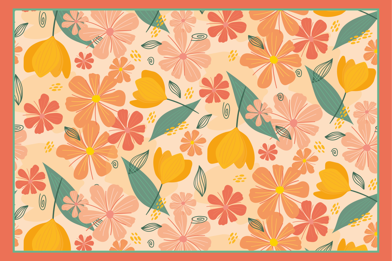 Original placemats floral design mat - TenStickers