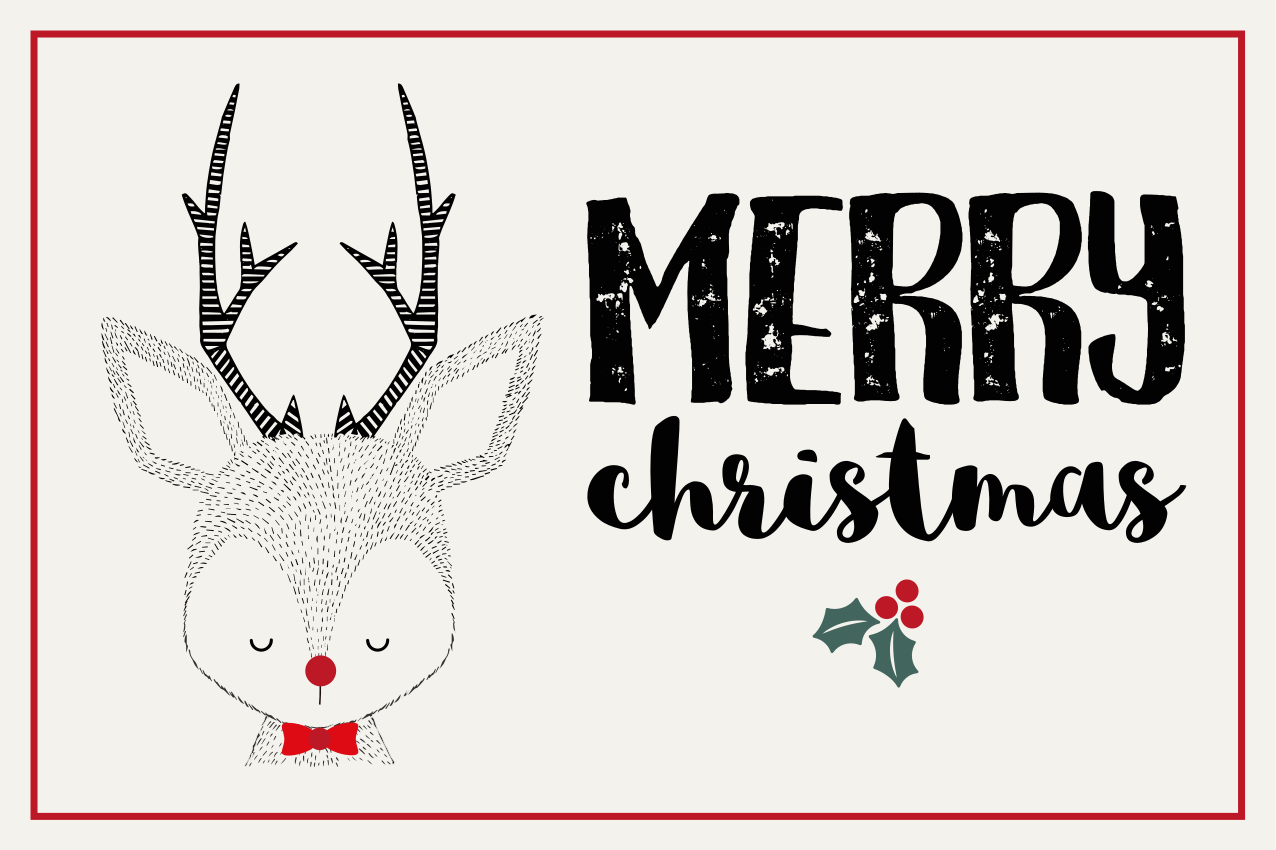 Christmas placemats merry reindeer design - TenStickers