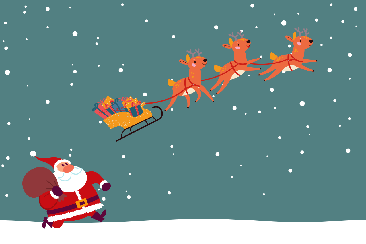 Christmas placemats santa claus sleigh ride - TenStickers