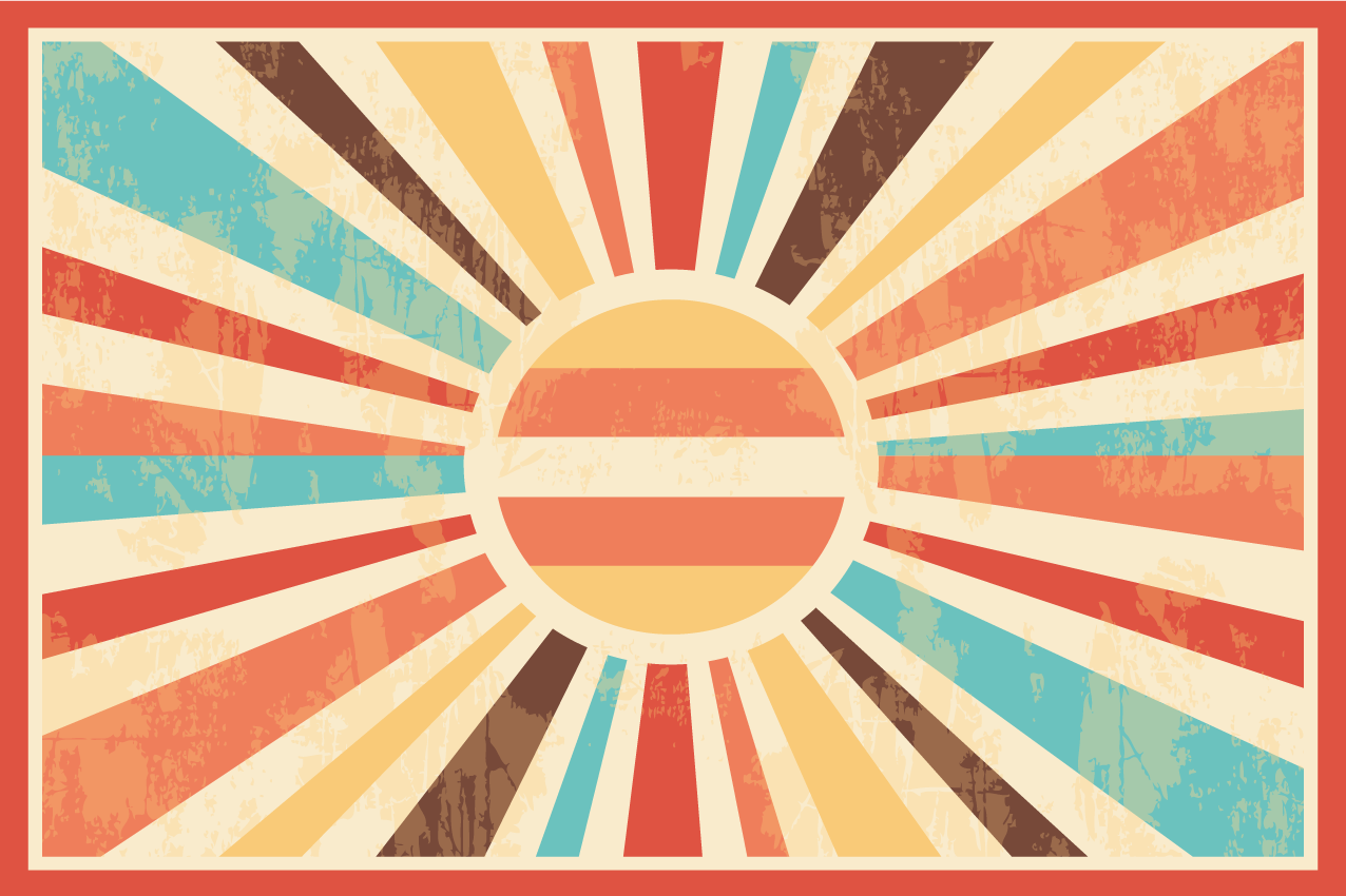 Modern placemats with vibrant sunburst design - TenStickers