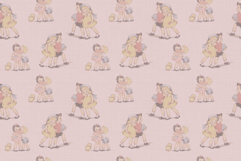 Children placemats vintage kid illustrations - TenStickers